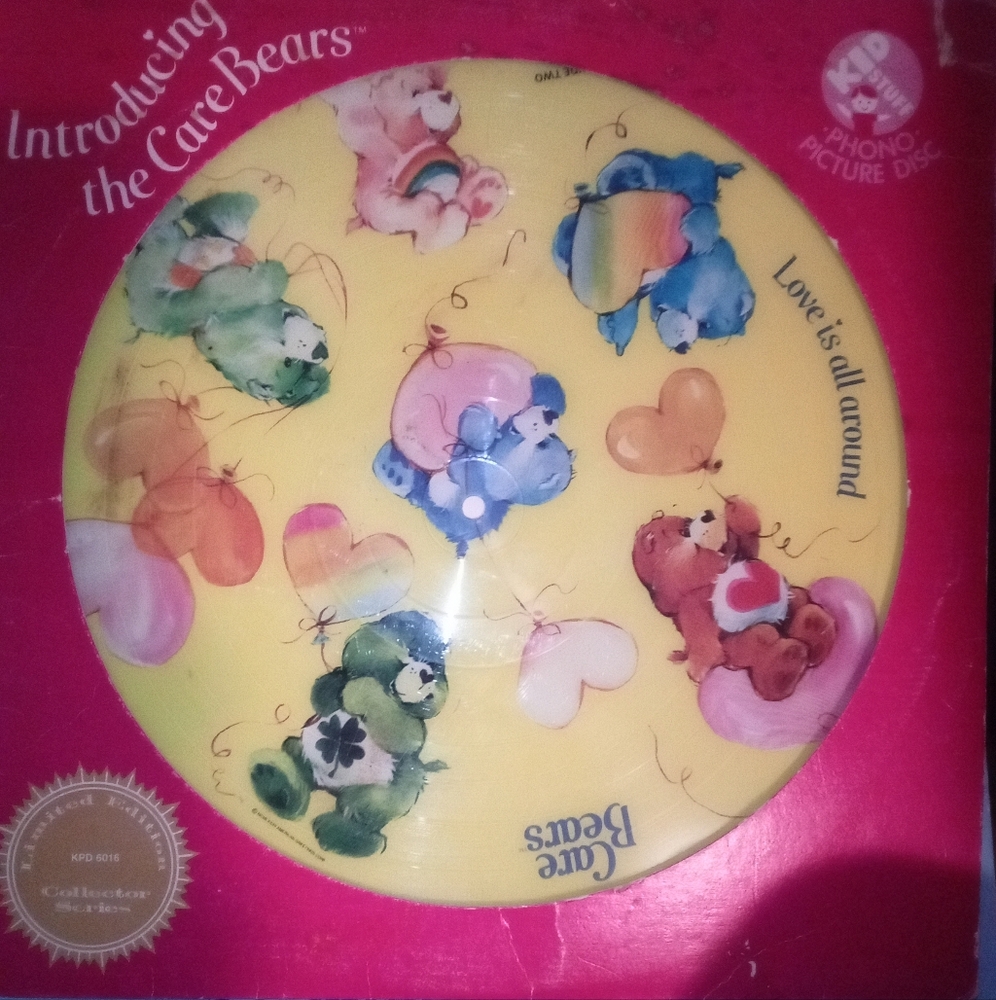 Care Bears Yellow Picture Disc with Colorful Bears